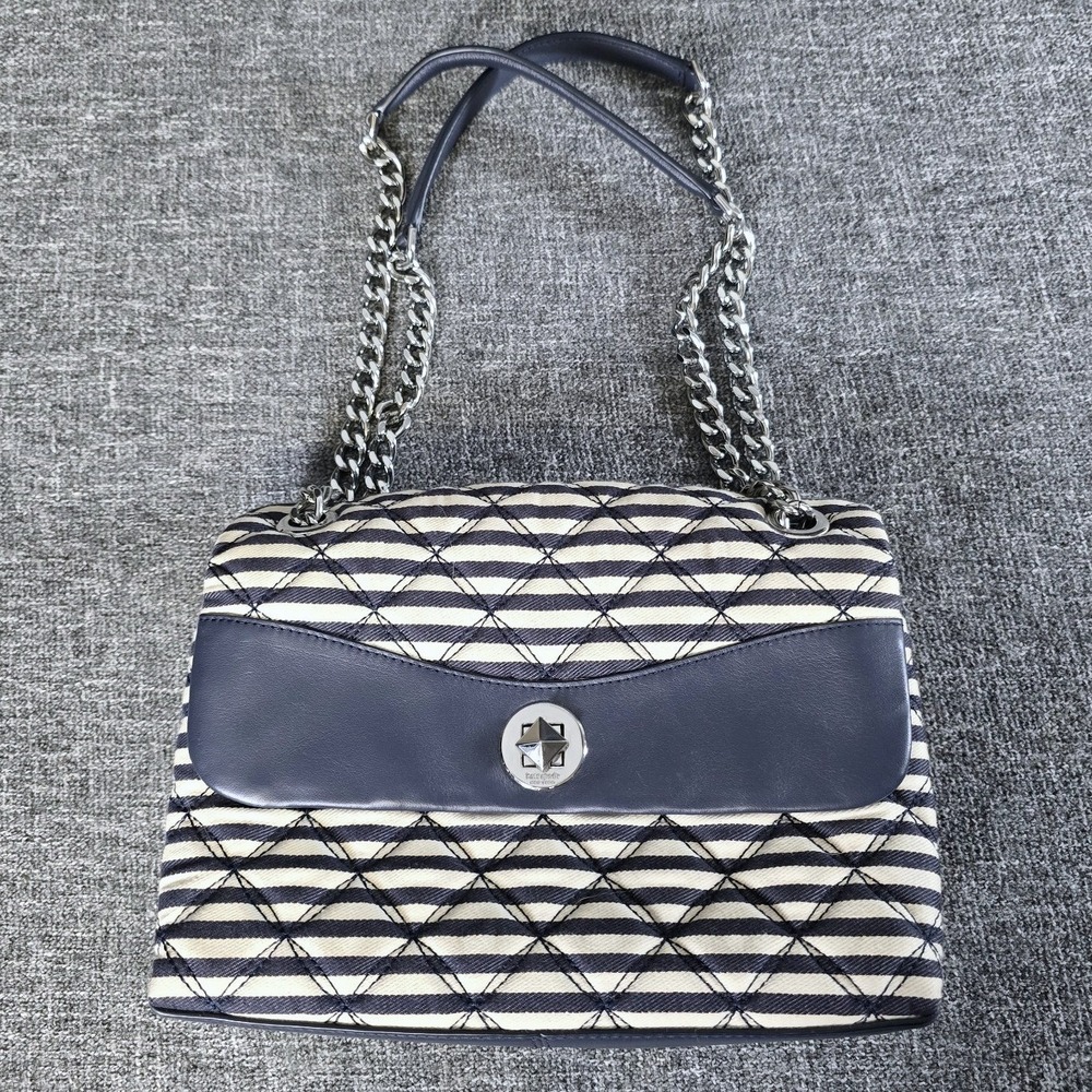 KATE SPADE New York Natalia Lurex Stripe Small Flap Shoulder Bag Chain
